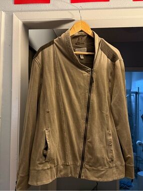 Marrakech Clothing Olive Utility Jacket with Angled Zip